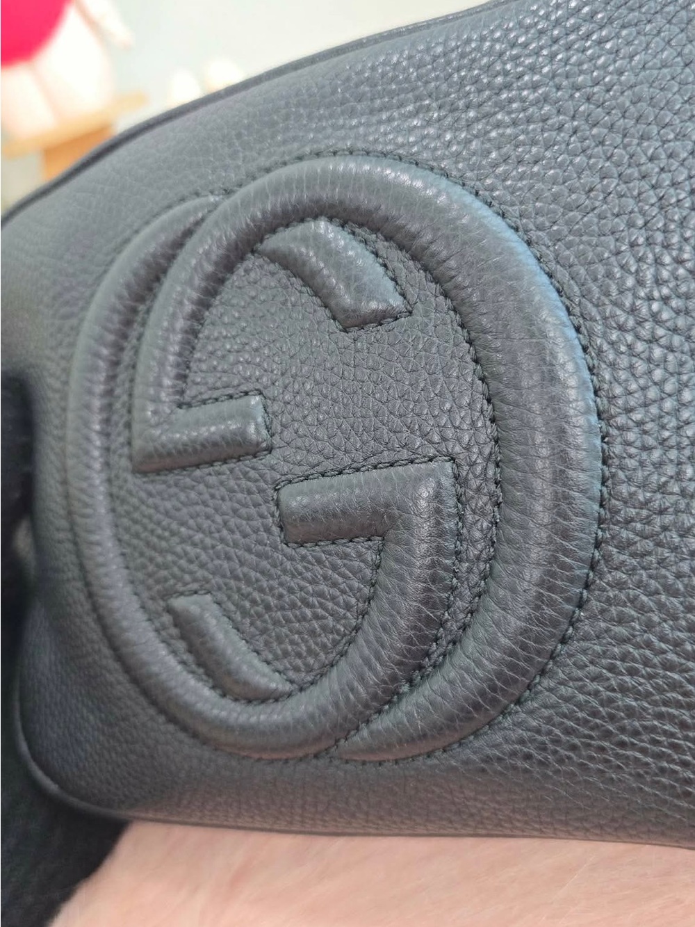 Gucci Black Pebbled Leather Crossbody Bag with Interlocking G - Picture 13 of 16